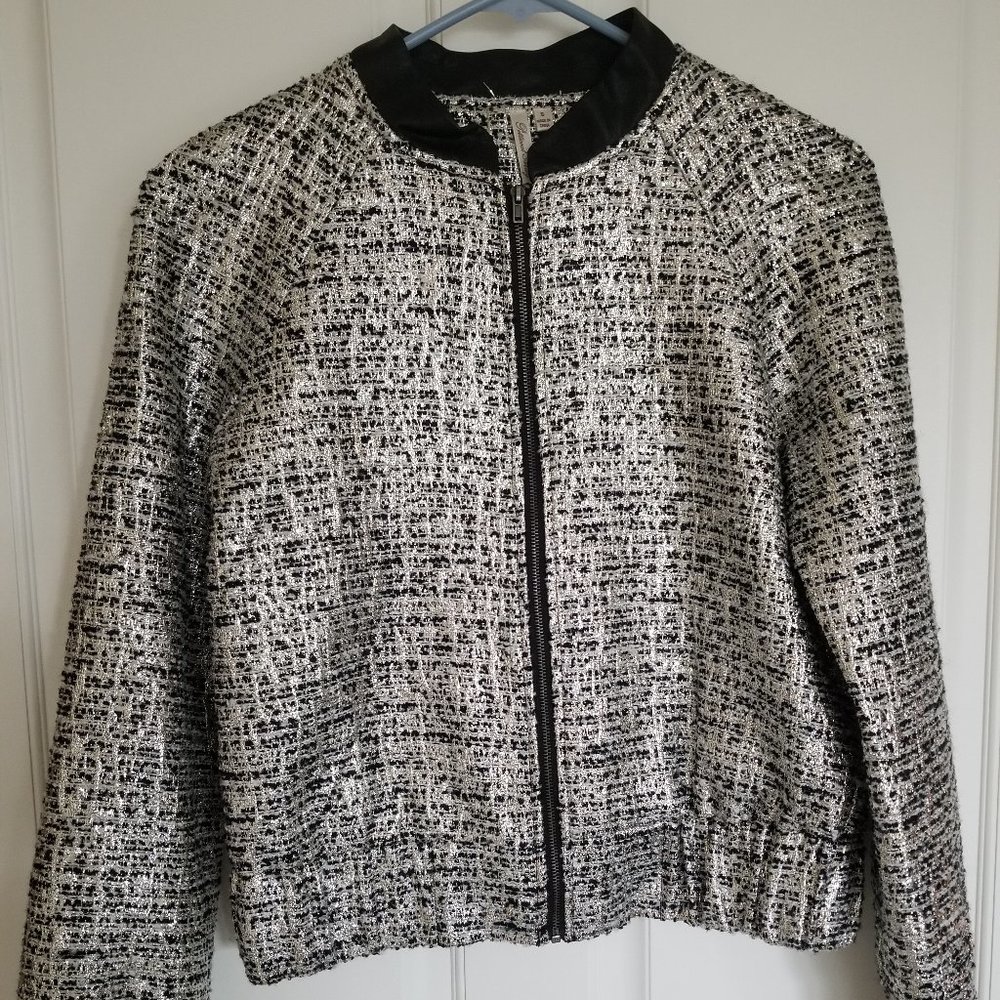 NWT-Petticoat Alley Bomber Jacket Metallic,